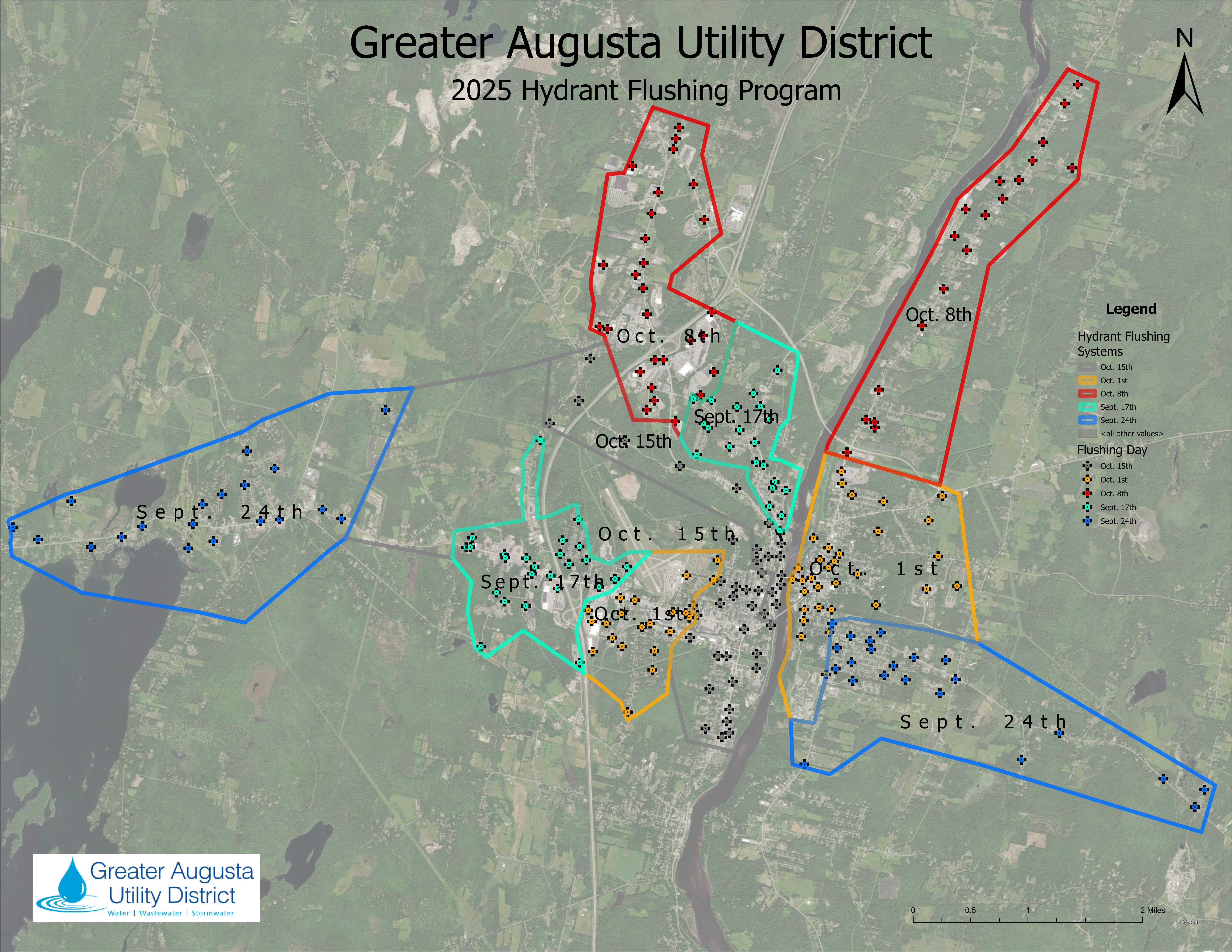2025 hydrant flushing map